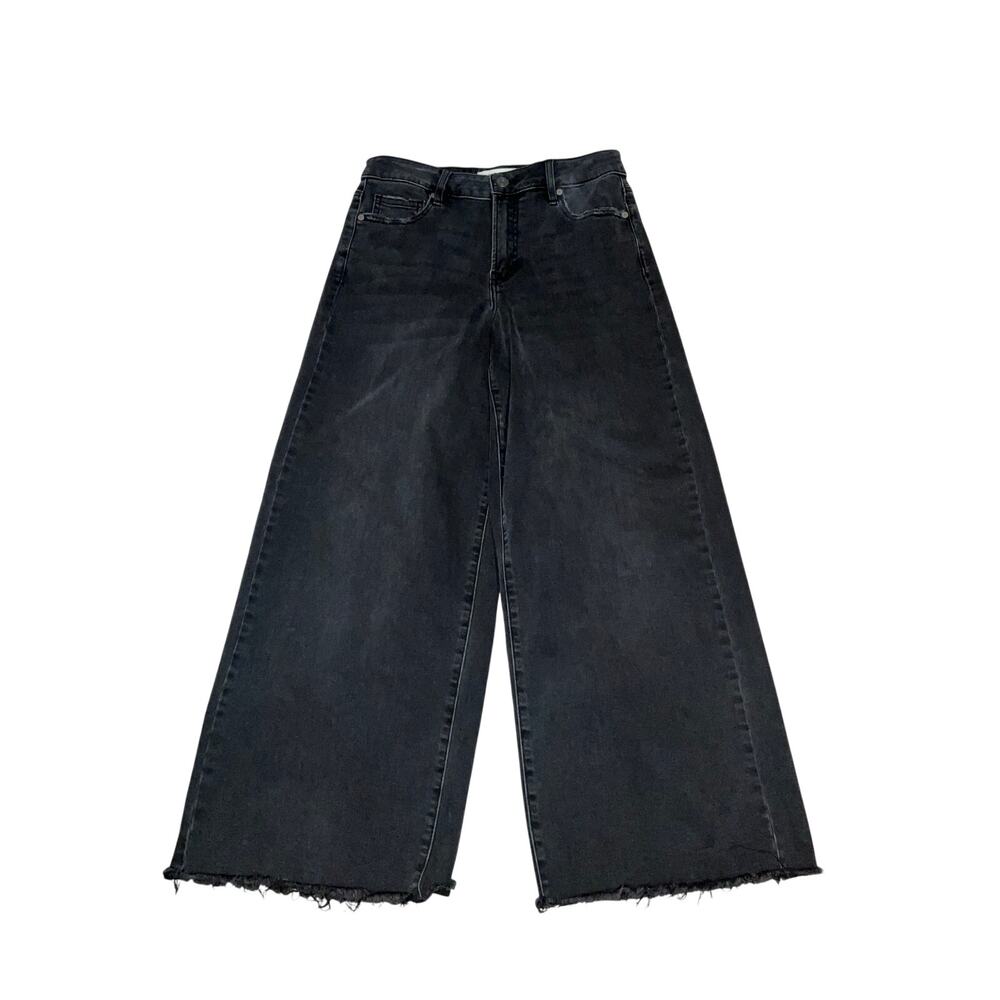 Hidden Los Angeles Black Wide Leg Cropped Denim Jeans Size 28